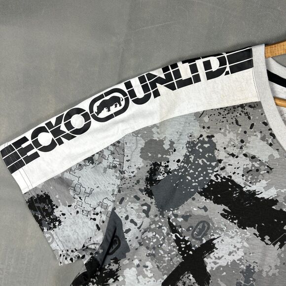 Ecko Unltd Graphic T Shirt Mens XXL Gray Camo Spray Paint Streetwear NWT - Picture 6 of 9